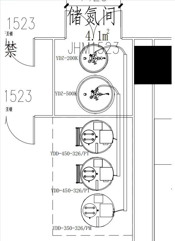 儲(chǔ)氮室平面圖